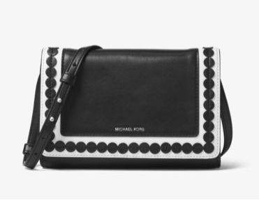  Michael Kors Analise女士中号花朵真皮斜跨信使包5.2折 130.2元限时特卖并包邮！