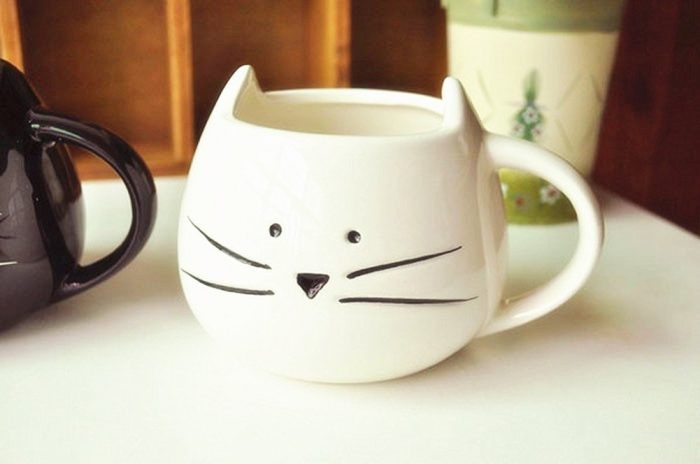  Moyishi-ca 超可爱小白猫咖啡陶瓷马克杯 14.44元限量特卖，原价 18.99元