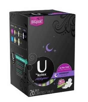  U By Kotex 高洁丝U超薄翼夜卫生巾26片 7.84元特卖，原价 9.99元