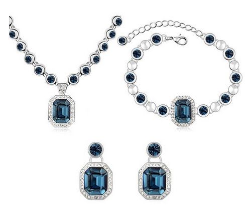  MARENJA 水晶项链/耳环/手链套装 56.09元特卖，原价 134.99元，包邮