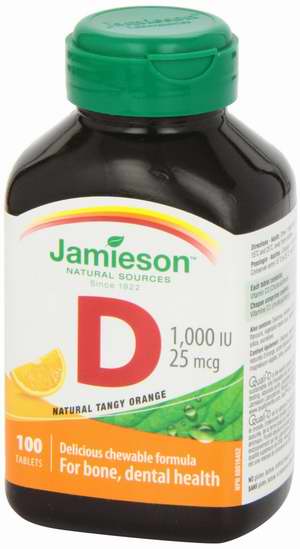  Jamieson 健美生 维生素D橘子味咀嚼片8折 5.61元限时特卖！