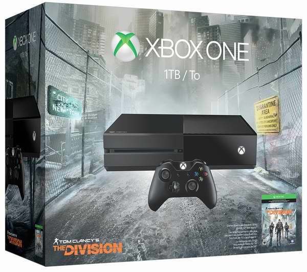  Xbox One 1TB 家庭娱乐游戏机+《汤姆克兰西：全境封锁》套装369.99元，原价 449元，包邮