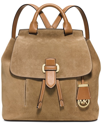  今日降价单品！Michael Kors Romy 中号麂皮绒面真皮手提包/双肩包 5折214元限时特卖并包邮！