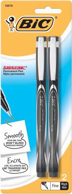 BIC Intensity 0.7毫米黑色签字笔2件套2.9折 1元特卖！