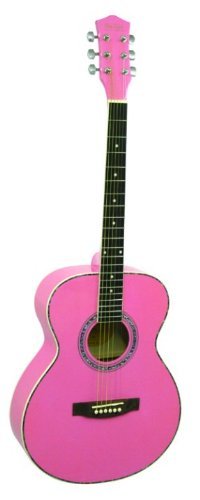  Main Street Guitars MAS40PNK 粉红色40英寸全尺寸原声吉他2.6折 43.3元限时清仓并包邮！