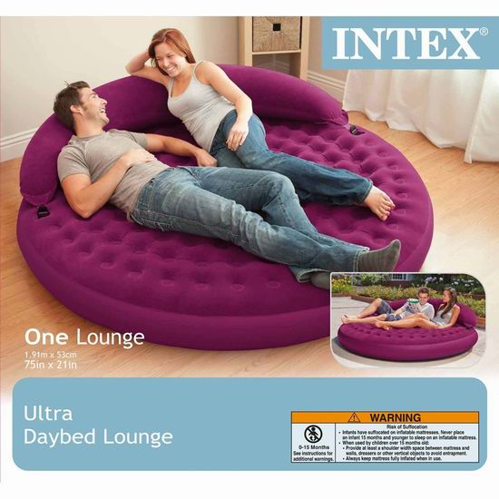  历史最低价！Intex 190cm 多用途圆形充气沙发床8.1折 59.88元限时特卖并包邮！