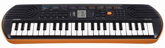  幼儿音乐启蒙神器！Casio 卡西欧 SA-76 44键儿童迷你电子琴4.8折 48.37元限时特卖并包邮！