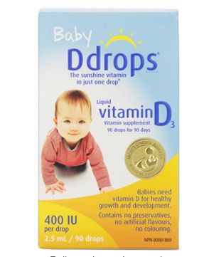  销售第一！Ddrops Baby   400IU婴儿维生素D3滴剂90滴 14.97元特卖，原价 17.99元