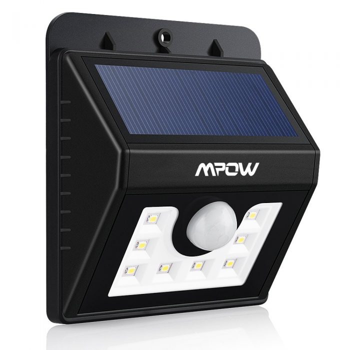  更亮更灵敏！ Mpow 8 LED 太阳能运动感应灯 14.15元限量特卖，原价 41.38元