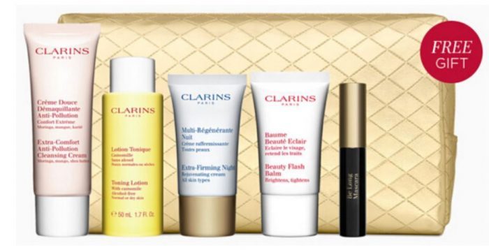 Clarins 娇韵诗官网促销，任意购买送5件豪华样品，满125元送 6件套礼包！