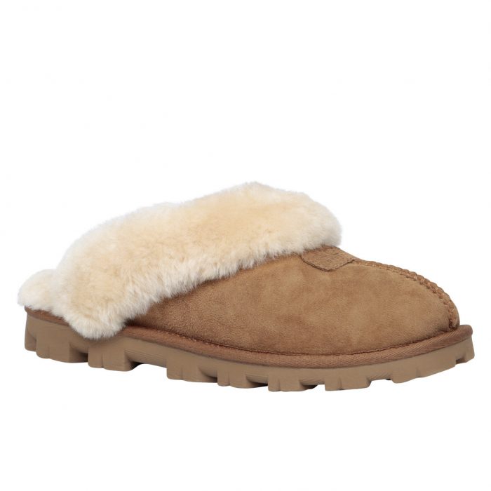  UGG COQUETTE羊毛内衬拖鞋 73.49元特卖（6.5码），原价 150元