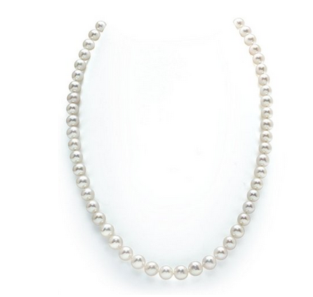  The Pearl Source 14K白金/黄金7-8mm白色淡水珍珠项链 149元限量特卖并包邮！