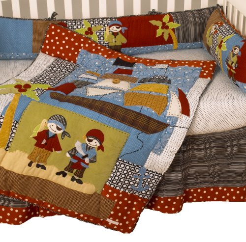  Cotton Tale Designs 海盗船图案婴儿床上用品4件套 132.51元特卖，原价 210元，包邮