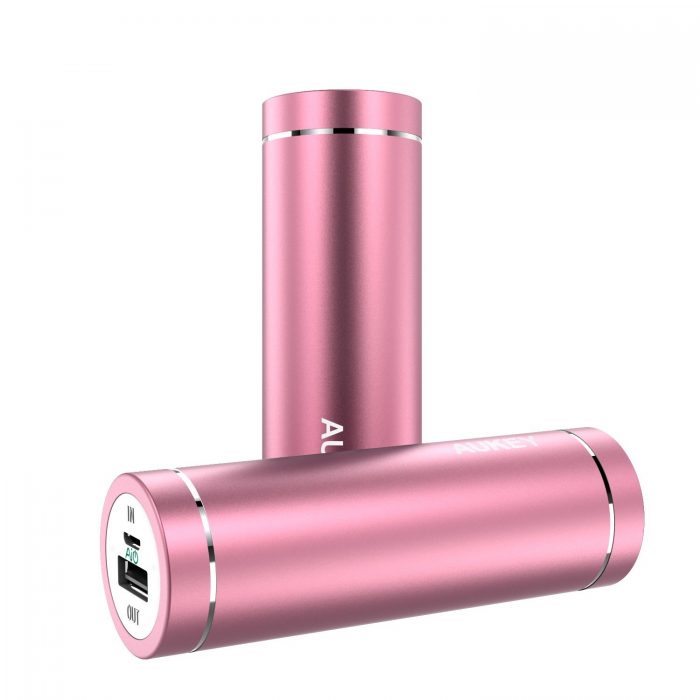  Aukey 5000mAh 口红式超便携移动电源/充电宝 12.74元限量特卖，原价 14.99元