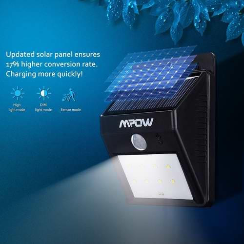  2016款 Mpow 8 LED 太阳能防水运动感应灯7.5折 14.2元限量特卖！