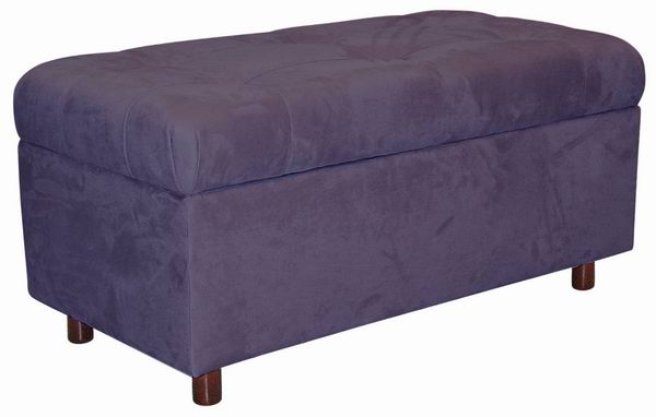  Skyline Furniture Belden 实木紫色仿麂皮簇绒储物长凳3.3折 87.15元清仓并包邮！