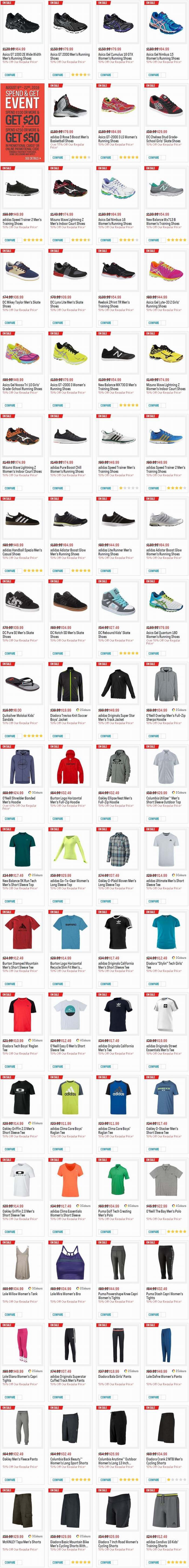 快抢！Sport Chek精选121款Adidas、New Balance、DC、雷朋等品牌成人儿童运动鞋、运动服、自行车、后备箱车架、网球拍、头盔、运动器材、旱冰鞋、太阳镜等3.7-5折限时抢购并包邮！额外9折！再送20-50元抵用券！