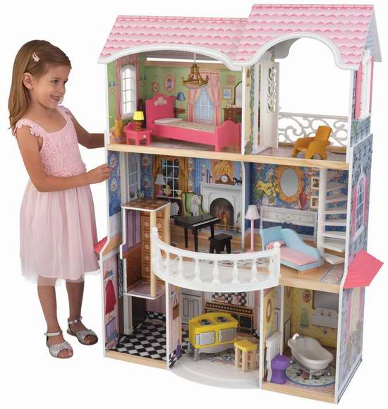  历史最低价！小公主的至爱！KidKraft Magnolia Mansion 梦幻童话玩具娃娃屋5.3折 172.36元限时特卖并包邮！