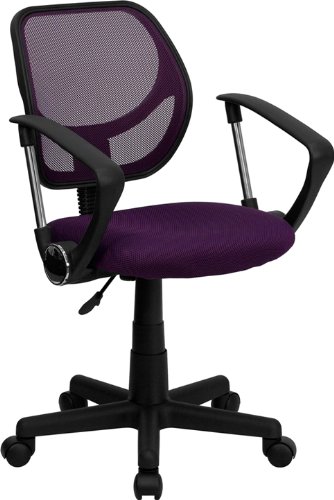  历史新低！Flash Furniture WA-3074-PUR-A-GG 紫色中靠背旋转办公椅4.4折 64.44元限时特卖并包邮！