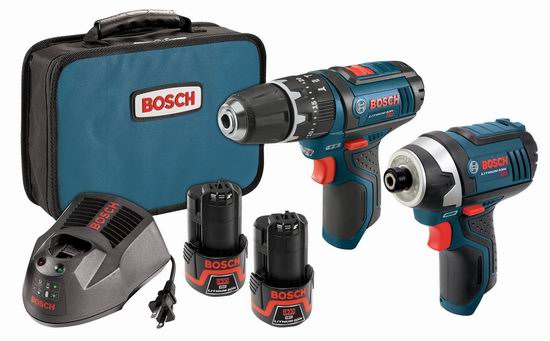  Bosch 博世 CLPK241-120 12伏 PS130 三合一电钻 + PS41 冲击起子 + 双锂电套装3.3折 136.85元限时特卖并包邮！