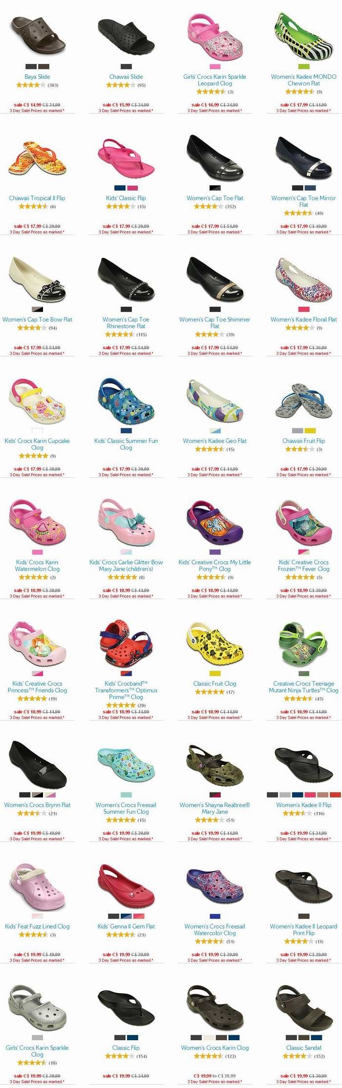 Crocs 卡洛驰 精选170款成人儿童鞋靴3.2折起限时清仓！
