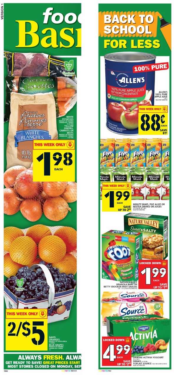  Food Basics 本周（2016.9.1-2016.9.7）打折海报