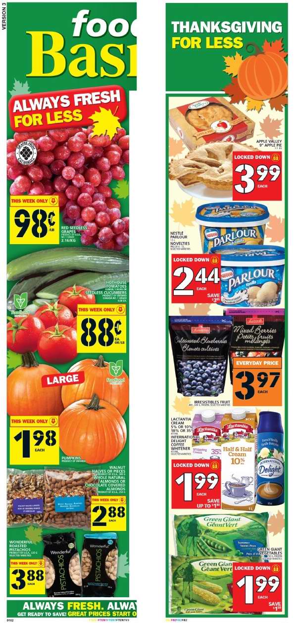  Food Basics 本周（2016.9.29-2016.10.5）打折海报