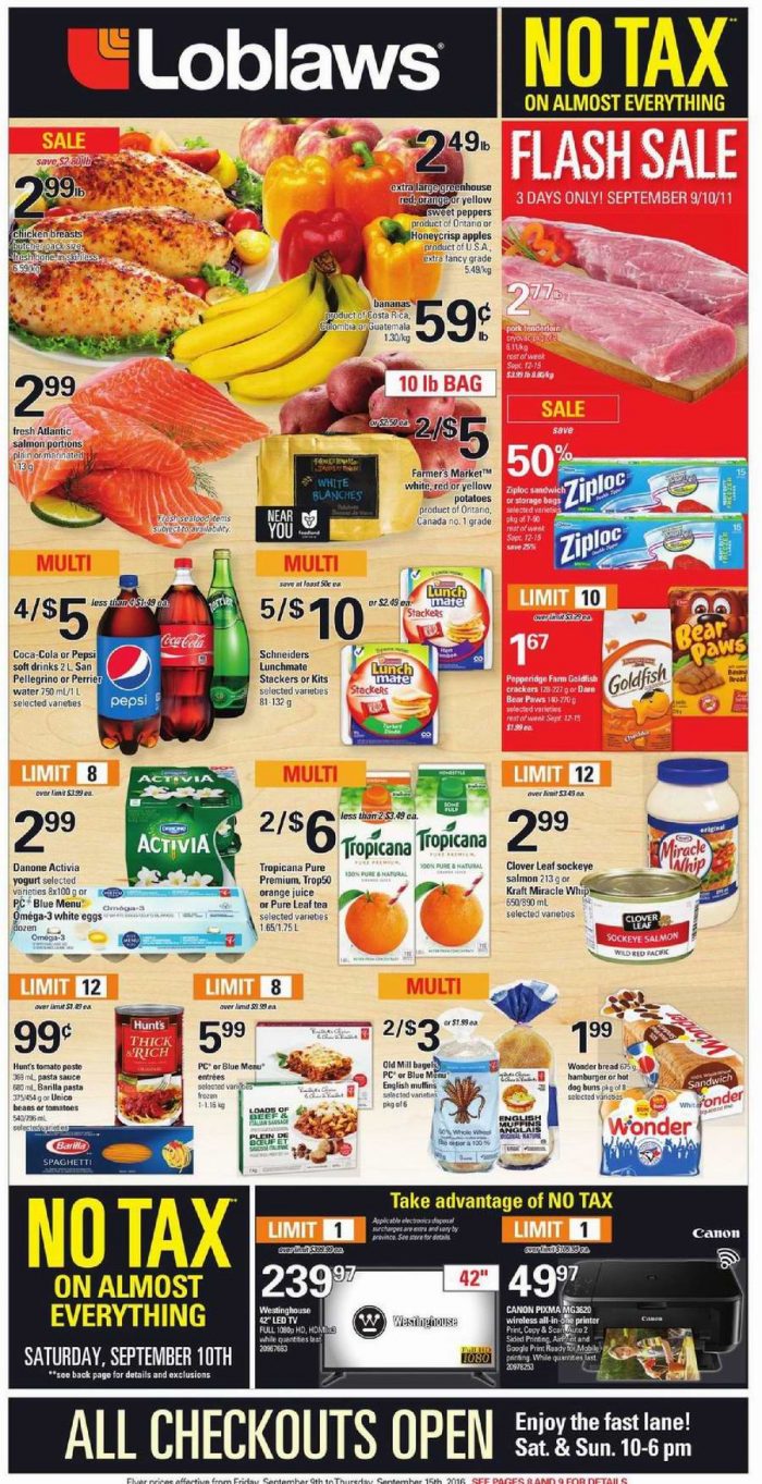  Loblaws超市本周（2016.9.9-2016.9.15）打折海报
