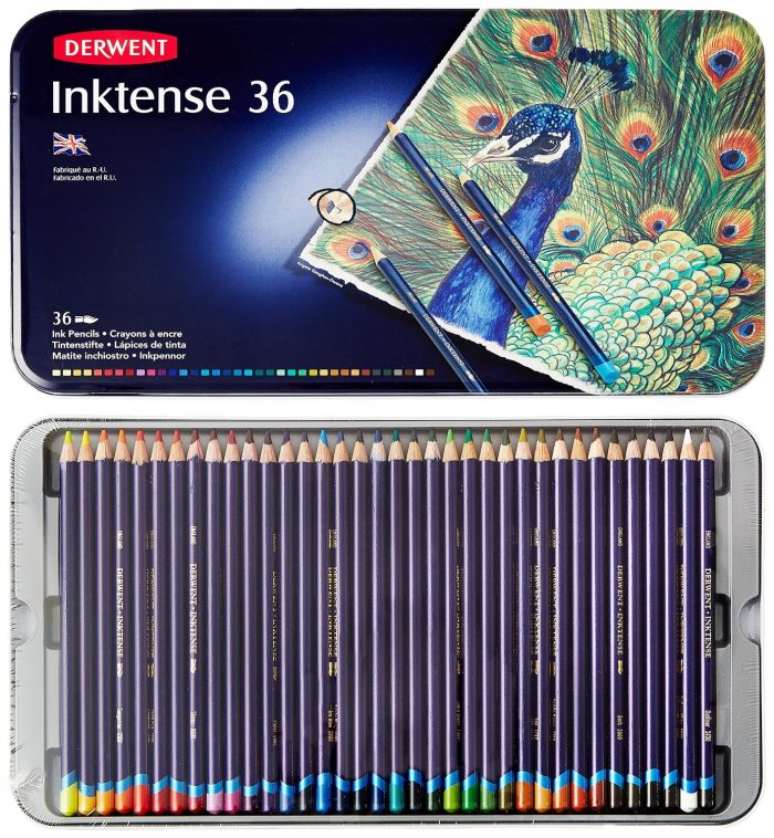  Derwent Inktense 得韵 (2301842) 4mm笔芯 36色水墨画水溶彩色铅笔 55.68元特卖，原价 111.99元，包邮