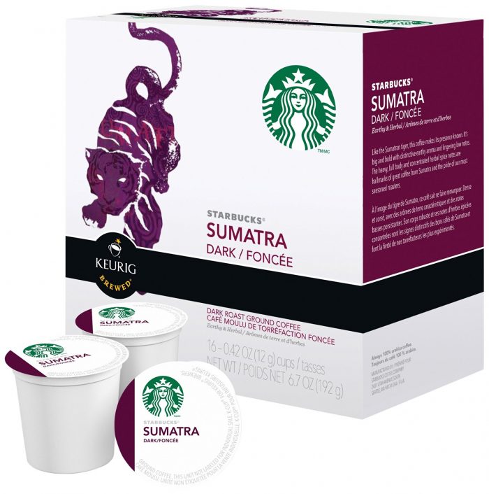  Starbucks Sumatra 16个装咖啡胶囊 7.66元（Keurig ）限量特卖，原价 15.77元