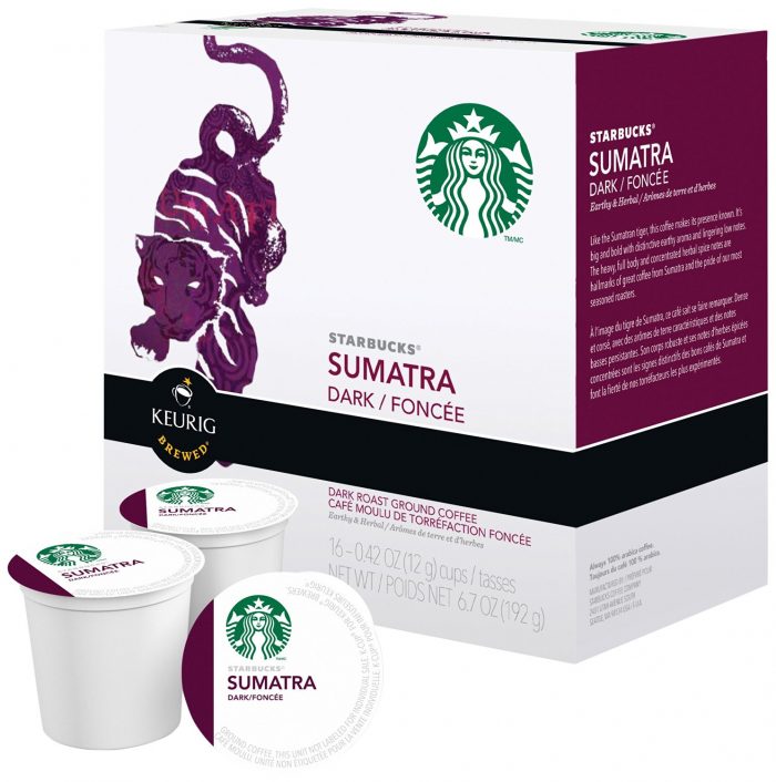  Starbucks Sumatra 16个装咖啡胶囊 7.66元（Keurig ）限量特卖，原价 15.77元
