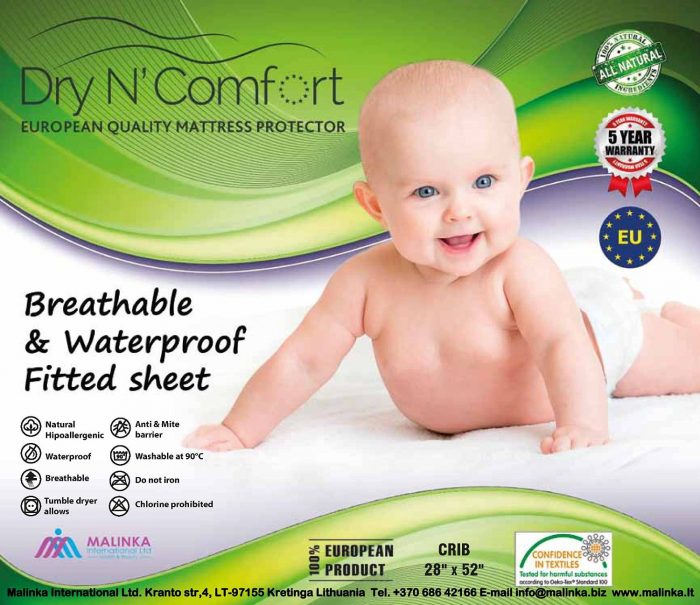  Dry N Comfort 婴儿防水防过敏高级床垫保护套 16.99元限量特卖，原价 39.97元