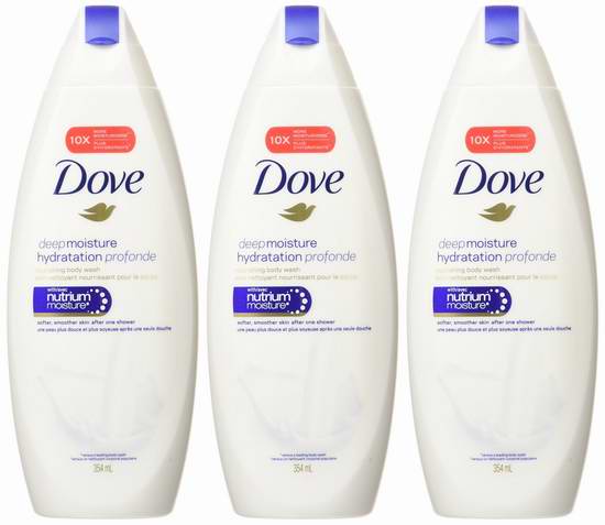 Dove 多芬 深层滋润保湿沐浴露 354毫升x3瓶 6折8.91元特卖，额外立减1元！