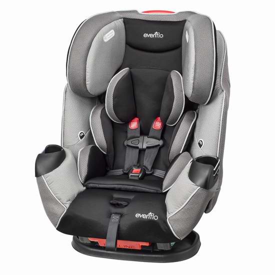  历史新低！Evenflo Symphony LX 三合一成长型儿童汽车安全座椅6.5折 199.99元限时特卖并包邮！
