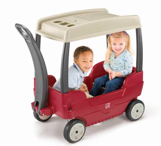  售价大降！Step2 Canopy 带顶棚儿童双人四轮拖车5.5折 84.97加元限时特卖并包邮！