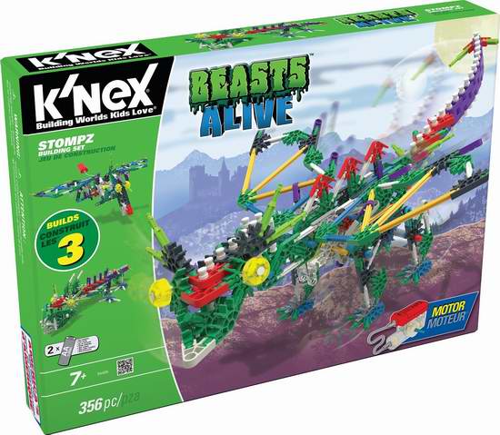 Knex Beasts Alive Stompz 电动怪兽拼插积木套装 22.83加元限时特卖！