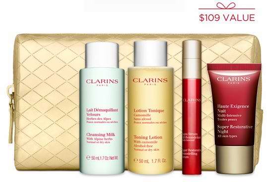  Clarins 娇韵诗 购满75元送价值109元大礼包！