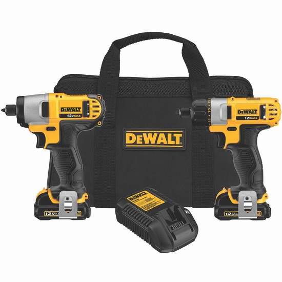  历史新低！DEWALT 得伟 DCK210S2 12伏起子/冲击起子机套装5.8折 179元限时特卖并包邮！