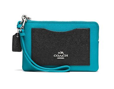  Coach Colourblock 真皮拼色手拿钱包3.7折 33.08-37.48元限时特卖！