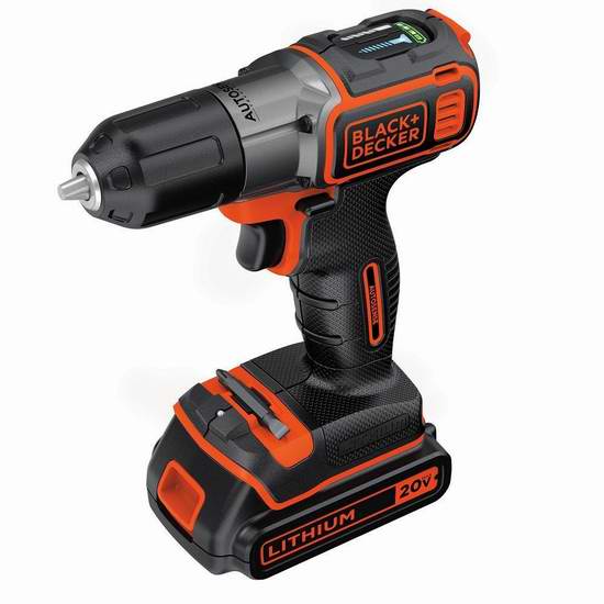  历史新低！BLACK + DECKER 百得 BDCDE120C 自动检测 20伏无绳电钻/起子机4.5折 49.99加元包邮！