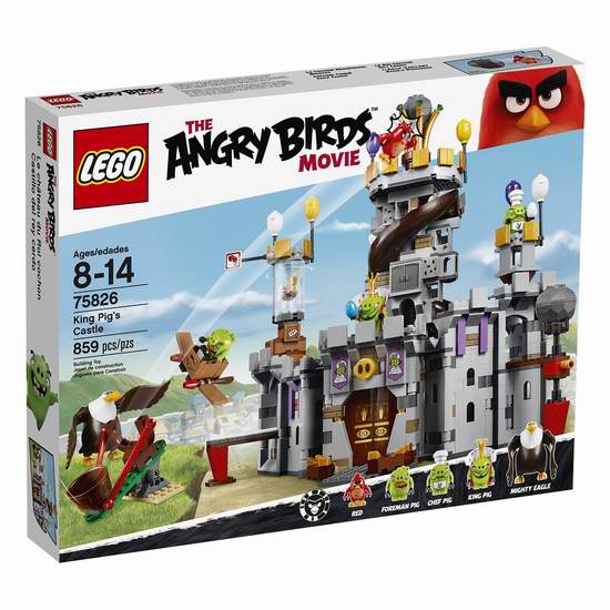  历史新低！Lego 乐高 75826 愤怒的小鸟系列 猪王城堡（859pcs）7折 76.9加元包邮！