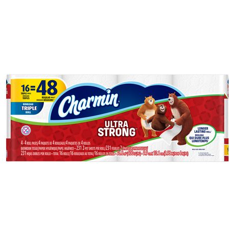  Charmin Ultra Soft/Strong 超软/超强 三层卫生纸16卷装 8.93加元限时特卖！