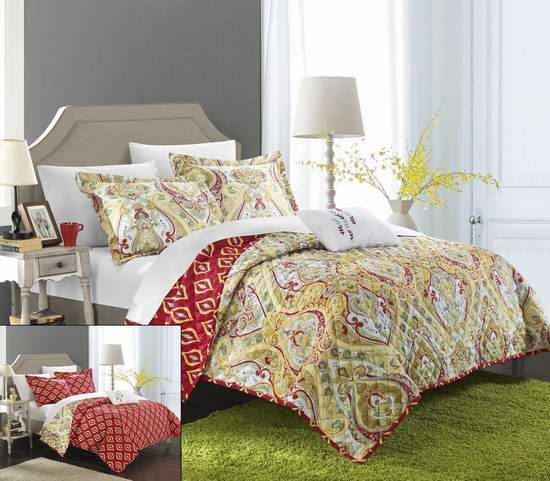  Chic Home Paisley Global Inspired Vedara Twin 被子3件套 14.33元限时特卖！