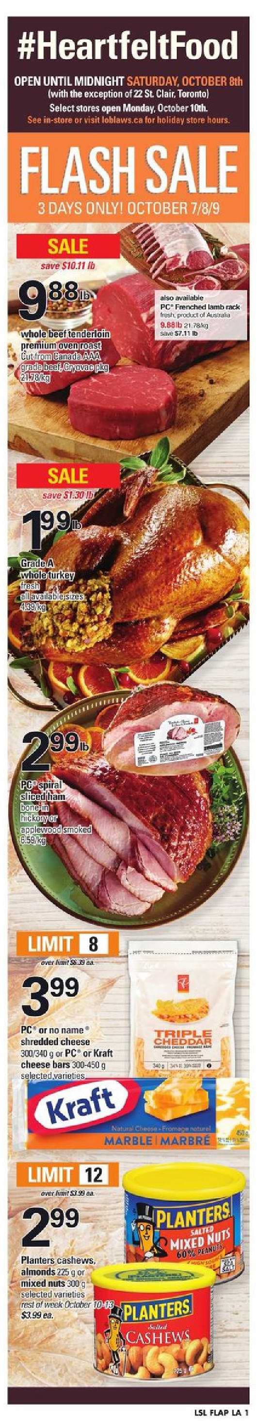  Loblaws超市本周（2016.10.7-2016.10.13）打折海报