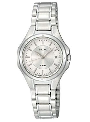  Seiko 精工 SXDE11 银色石英腕表 89.99元，原价 149.96元，包邮