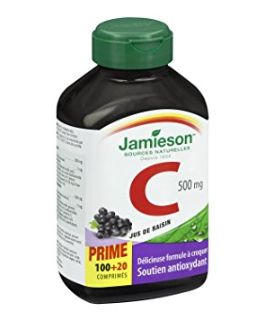  Jamieson 维生素C咀嚼片 4.87元，原价 6.27元