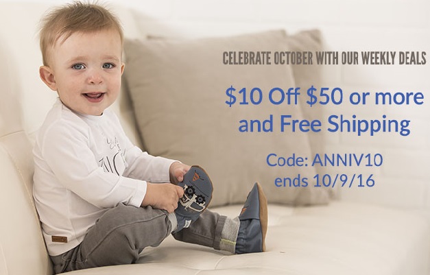 Robeez官网促销，全场婴儿学步鞋满50元立减10元，包邮