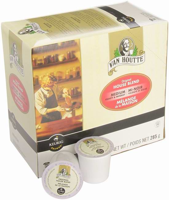  历史新低！Van Houtte House Blend K-Cups 原味家常烘焙咖啡胶囊30杯装 11.98元限时特卖！