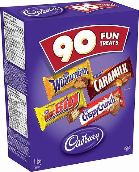  Cadbury 吉百利 Hal Choc 万圣节巧克力糖果90支装7.4折 13.97元限时特卖！