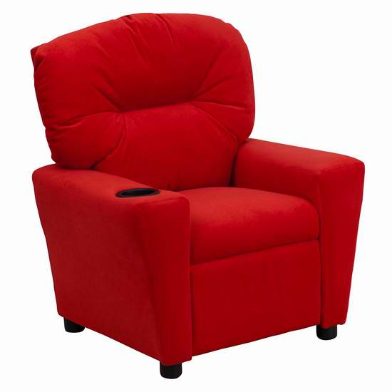  历史新低！Flash Furniture BT-7950-KID-MIC-RED-GG 豪华儿童单人沙发3.9折 70.96元限时特卖并包邮！